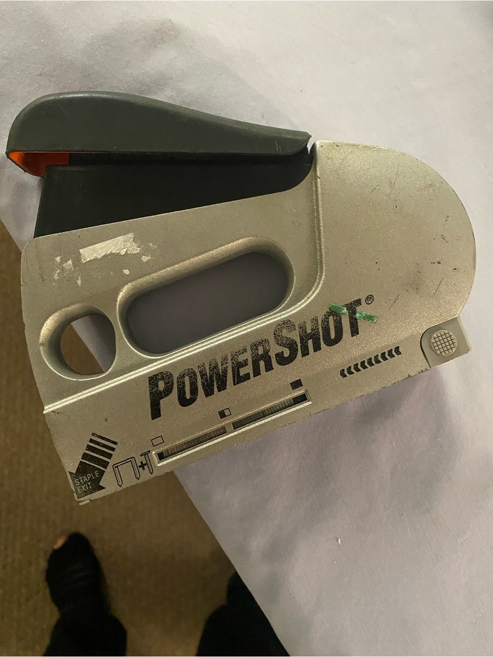 PowerShot Heavy Duty Staple Gun - Silver with Dark Green Handle